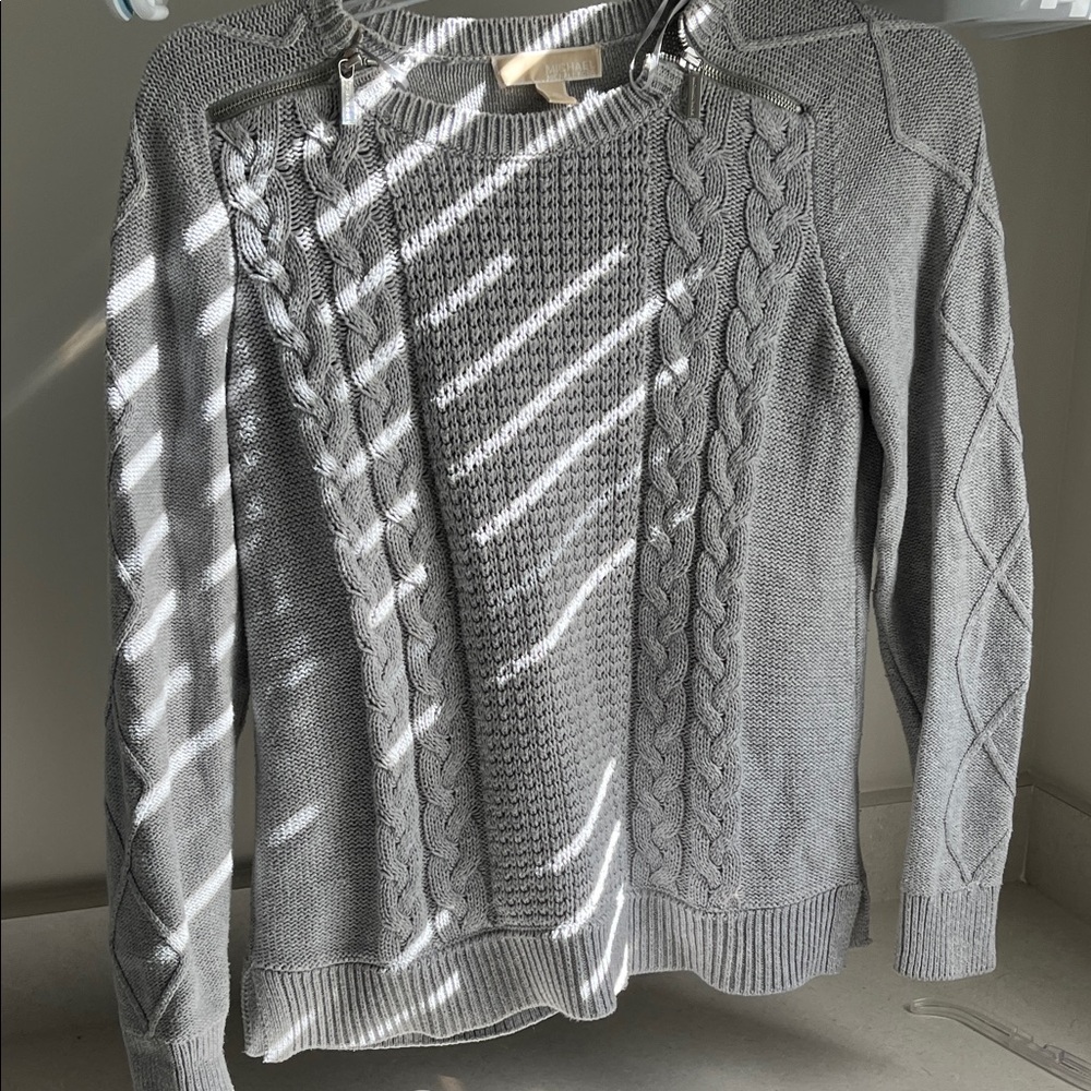 Michael Kors Women’s Light Gray Cable Knit Sweater